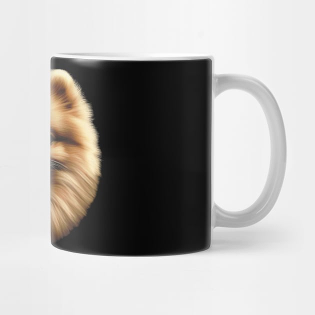 Pomeranian Perfection: Exquisite Detailed Face Design by Stupid Coffee Designs